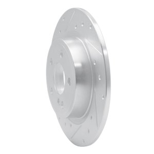 Infiniti QX30 Brake Rotor (1) - Rear Left - R1 Concepts - Drilled & Slotted - Silver - `14-`20